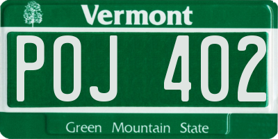 VT license plate POJ402