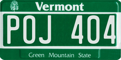 VT license plate POJ404