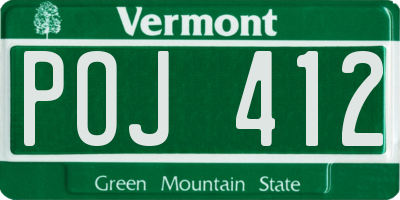 VT license plate POJ412