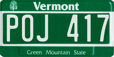 VT license plate POJ417
