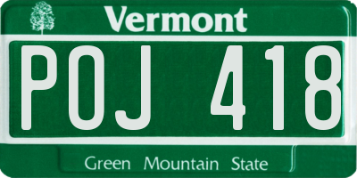 VT license plate POJ418