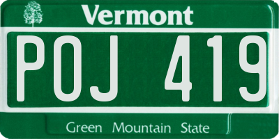 VT license plate POJ419