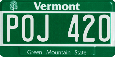 VT license plate POJ420