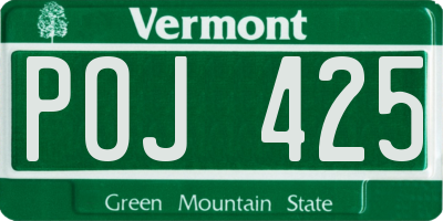 VT license plate POJ425