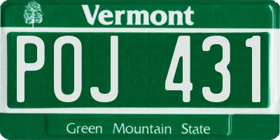VT license plate POJ431