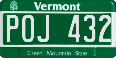 VT license plate POJ432