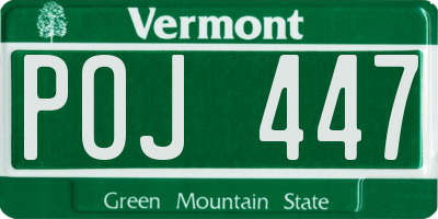 VT license plate POJ447