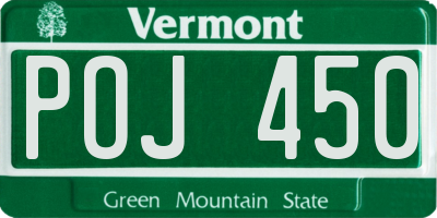 VT license plate POJ450