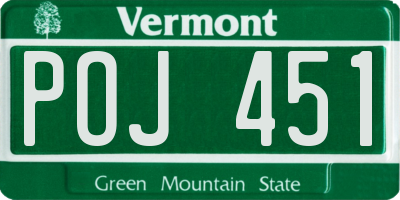 VT license plate POJ451