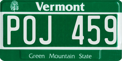 VT license plate POJ459