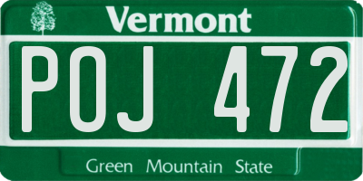 VT license plate POJ472