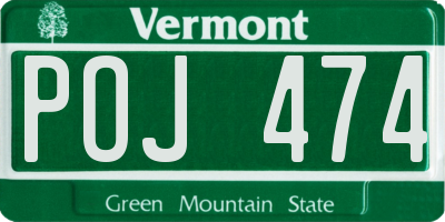 VT license plate POJ474