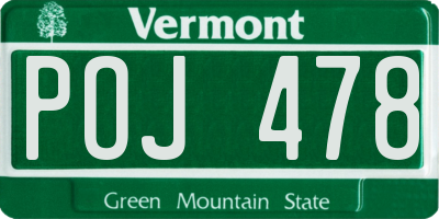 VT license plate POJ478