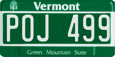 VT license plate POJ499