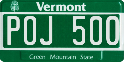 VT license plate POJ500