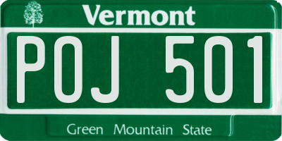 VT license plate POJ501