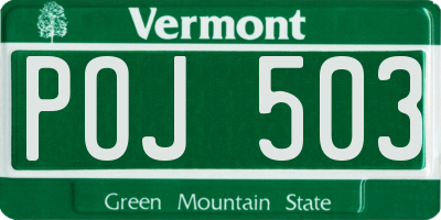 VT license plate POJ503