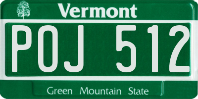 VT license plate POJ512