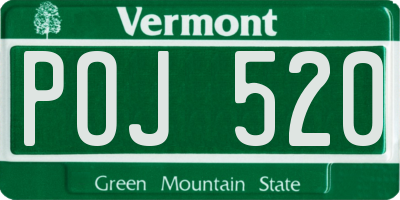 VT license plate POJ520