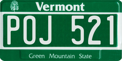 VT license plate POJ521