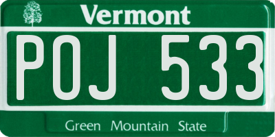 VT license plate POJ533