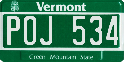 VT license plate POJ534
