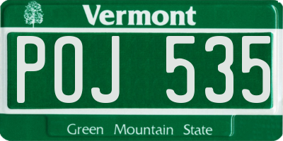 VT license plate POJ535