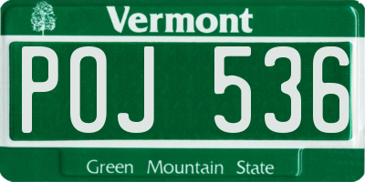 VT license plate POJ536