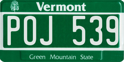 VT license plate POJ539