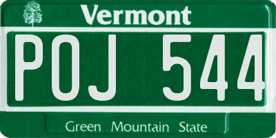 VT license plate POJ544