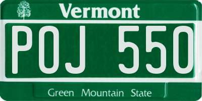 VT license plate POJ550
