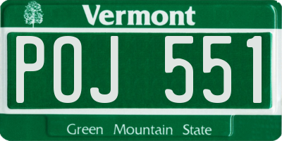 VT license plate POJ551