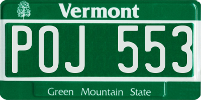 VT license plate POJ553