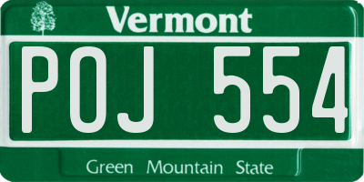 VT license plate POJ554