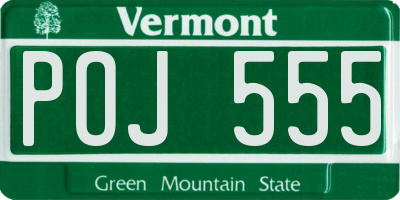VT license plate POJ555