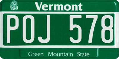VT license plate POJ578