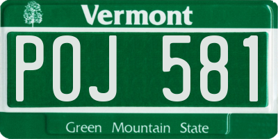 VT license plate POJ581