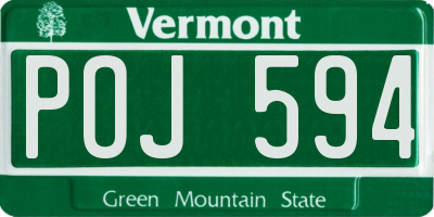 VT license plate POJ594