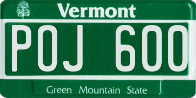 VT license plate POJ600
