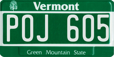 VT license plate POJ605