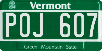 VT license plate POJ607