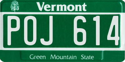 VT license plate POJ614