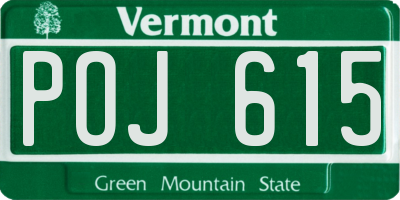 VT license plate POJ615