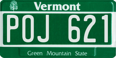 VT license plate POJ621