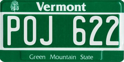VT license plate POJ622