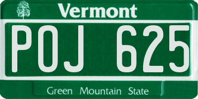 VT license plate POJ625