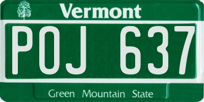 VT license plate POJ637