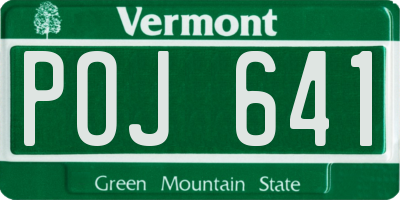 VT license plate POJ641