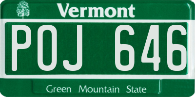VT license plate POJ646