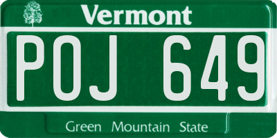 VT license plate POJ649
